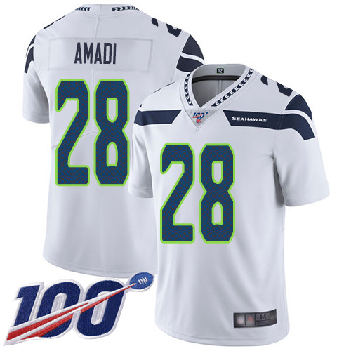 Seattle Seahawks Limited White Men Ugo Amadi Road Jersey NFL Football #28 100th Season Vapor Untouchable->youth nfl jersey->Youth Jersey